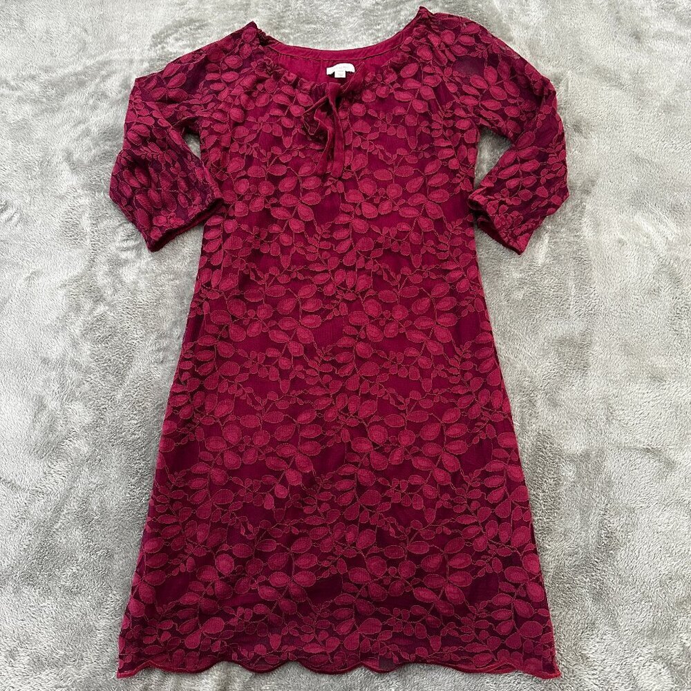 Garnet Hill Red Lace Dress Women's size 4